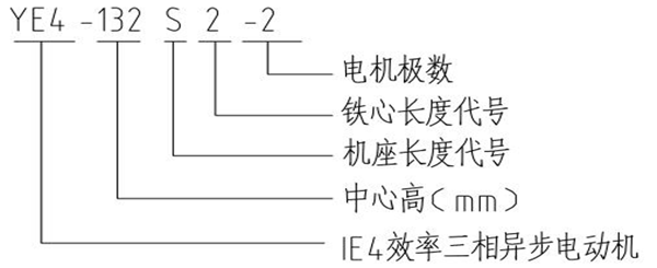 YE4系列超超高效節(jié)能三相異步電動機(jī)型號說明